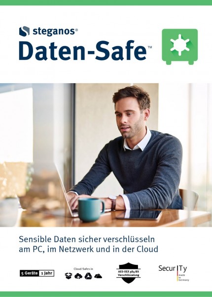 Steganos Daten-Safe 2024, 5 PC, 1 Jahr, Win 11/10, Download