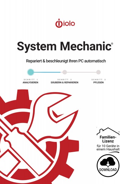 IOLO System Mechanic 2025 Standard, Famillienlizenz: 10 PC, 1 Jahr, Download